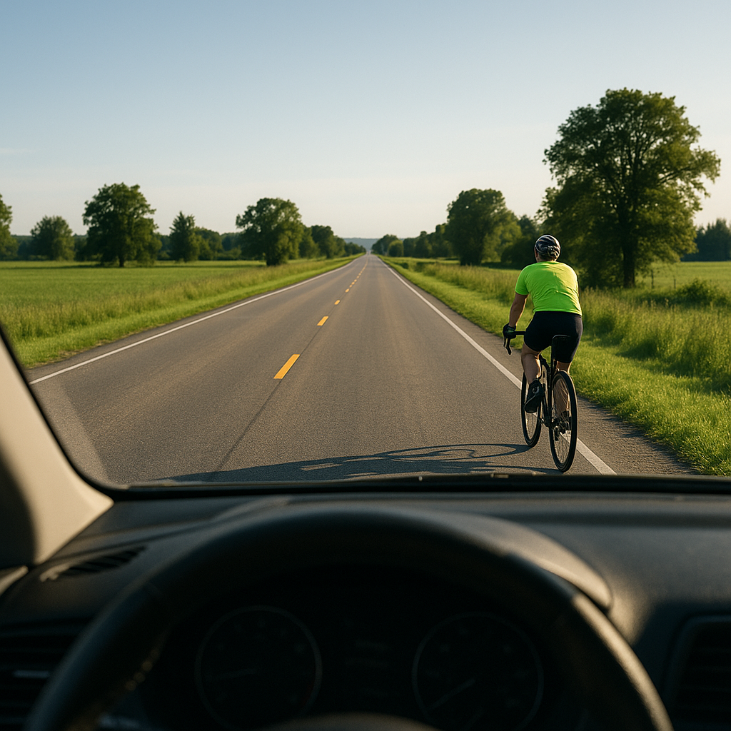 Al adelantar a un ciclista en una vía con dos carriles por sentido: