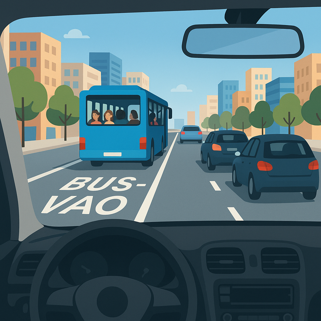 Cuando un autobús va a salir de una parada señalizada en zona urbana y lo indica: